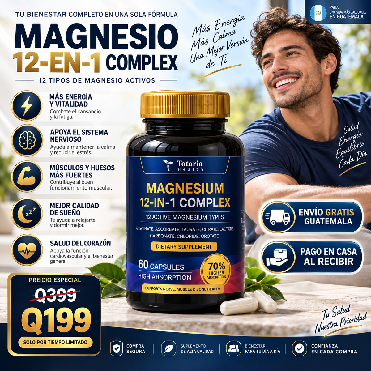 Magnesio 12 en 1 Complex – Fórmula Avanzada de Alta Absorción