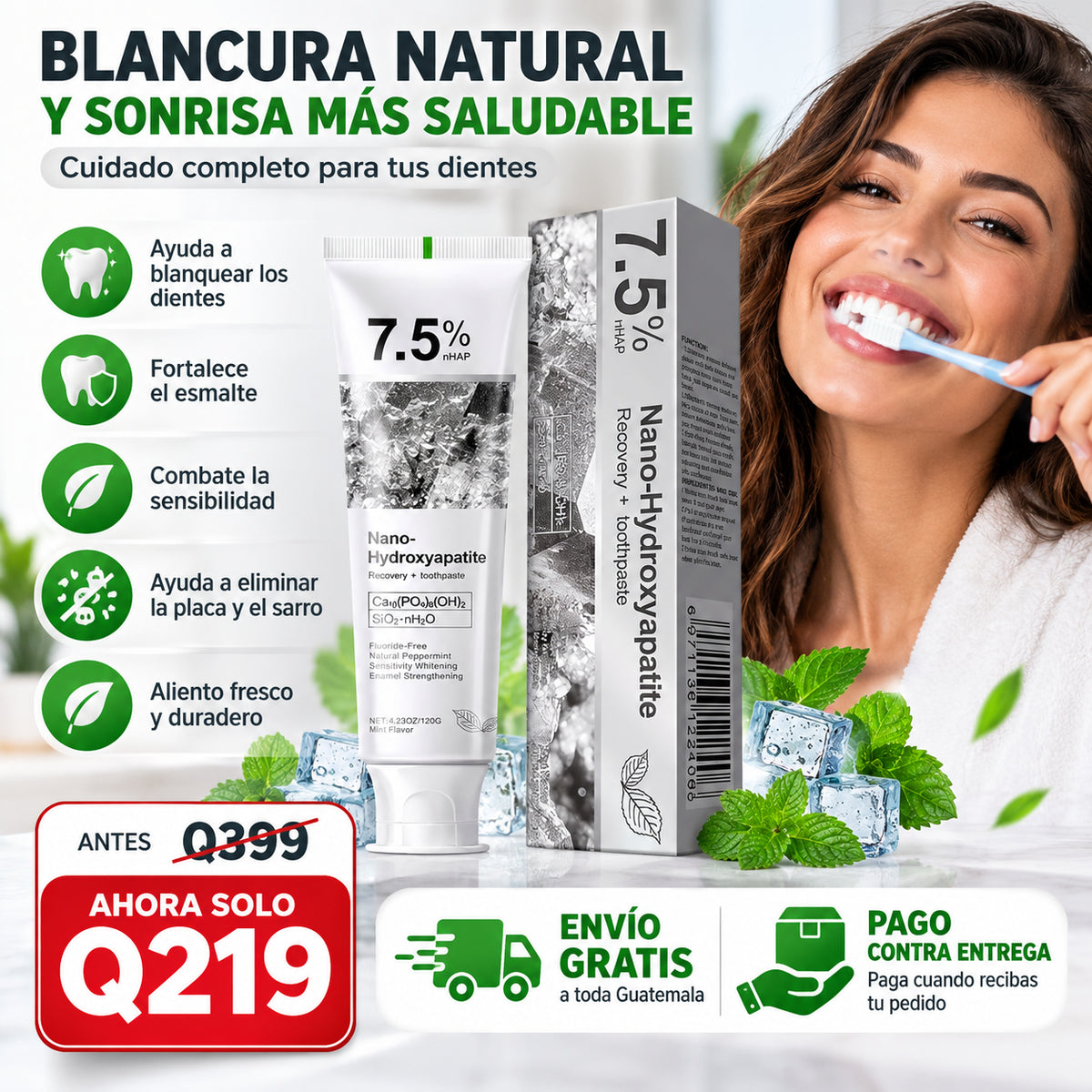 Pasta Dental con Nano-Hidroxiapatita 7.5%