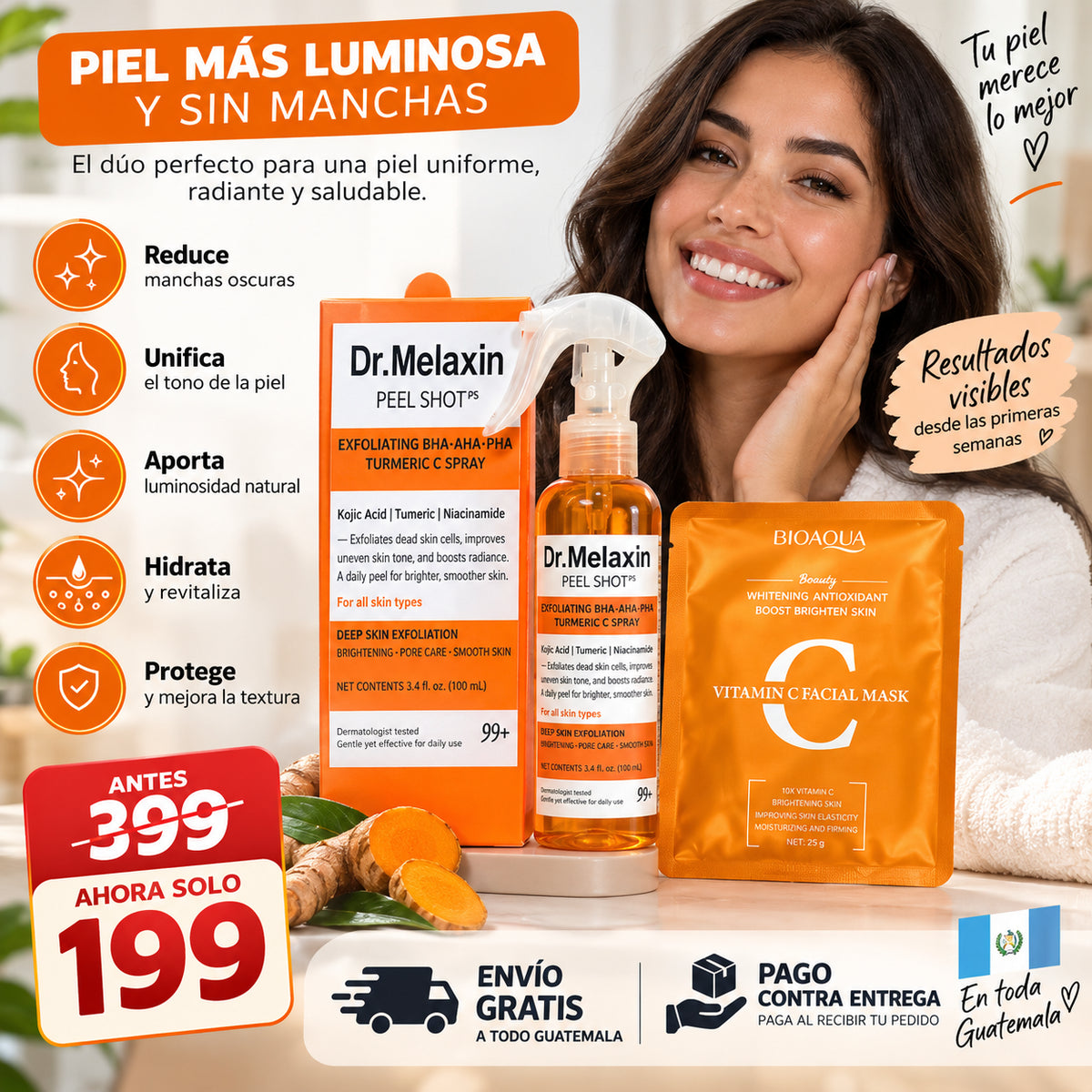 Dr. Melaxin Peel Shot™ – Piel Más Uniforme, Lisa y Luminosa