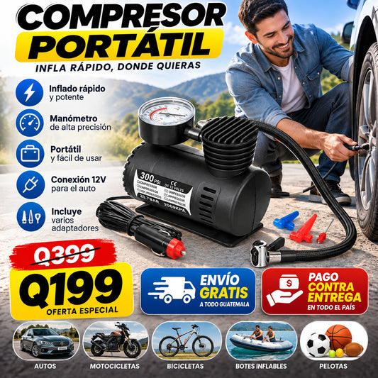 Compresor Portátil 12V – Infla Rápido y Sigue tu Camino